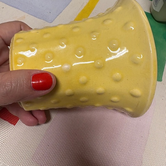 Nelson McCoy hobnail cream yellow 1930's USA 5” Diameter - Picture 15 of 16